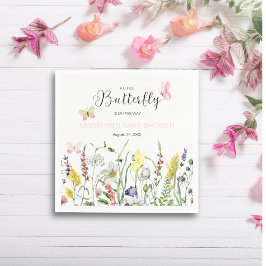 Ein kleines Butterfly-Blumenspül-Babyduschpapier N Serviette