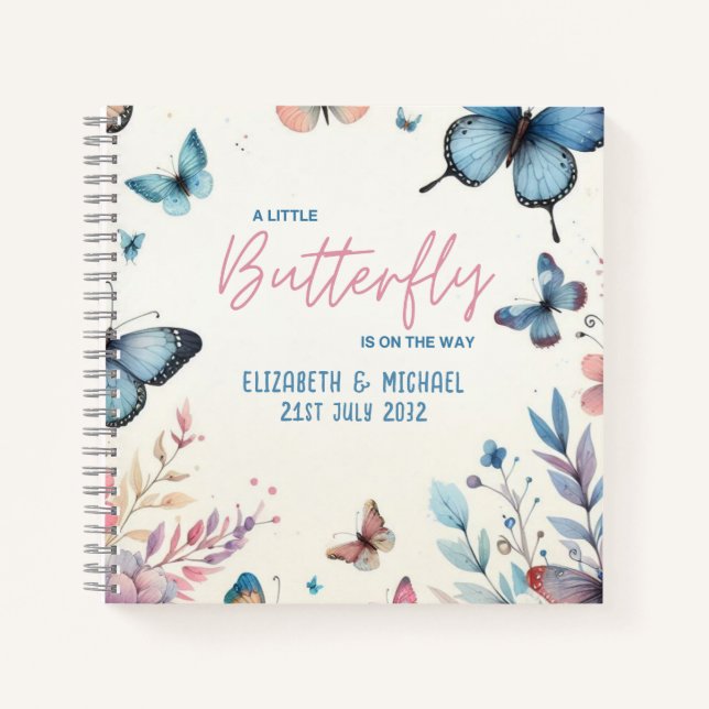 Ein kleines BUTTERFLY ist auf der WAY Baby Girl Du Notizbuch (Vorderseite)