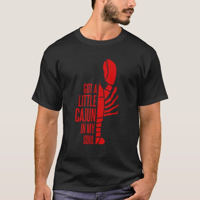 Ein kleines Cajun in meinem Soul Louisiana Crawfis T-Shirt (Vorderseite)