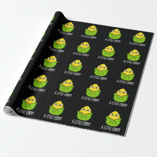 Ein kleines Corny Funny Baby Corn Pun Dark BG Geschenkpapier