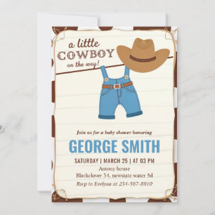 Ein kleines Cowboy-Baby-Dusche-Party Einladung