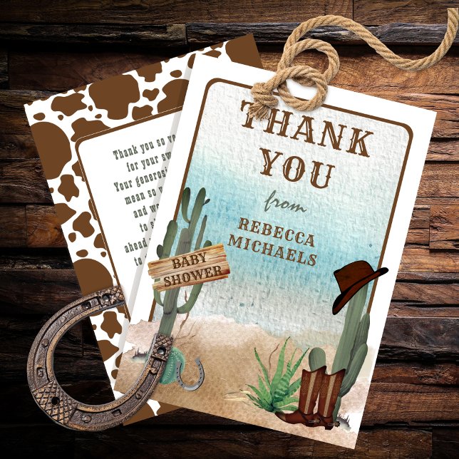 Ein kleines Cowboy Western Boy Baby Dusche Danke (A Little Cowboy Western Boy Baby Shower Thank You Card)