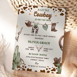 Ein kleines Cowboy Western Boy Baby Shower Party Einladung