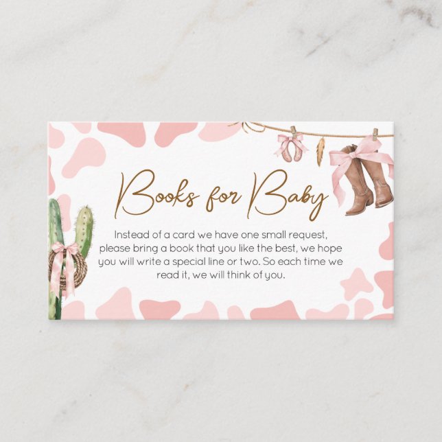 Ein kleines Cowgirl Baby Duschbücher für Baby Begleitkarte