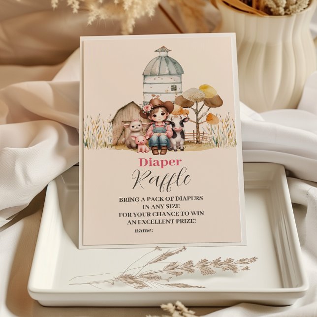 Ein kleines Cowgirl ist unterwegs! Diapper Raffle Begleitkarte (Von Creator hochgeladen)