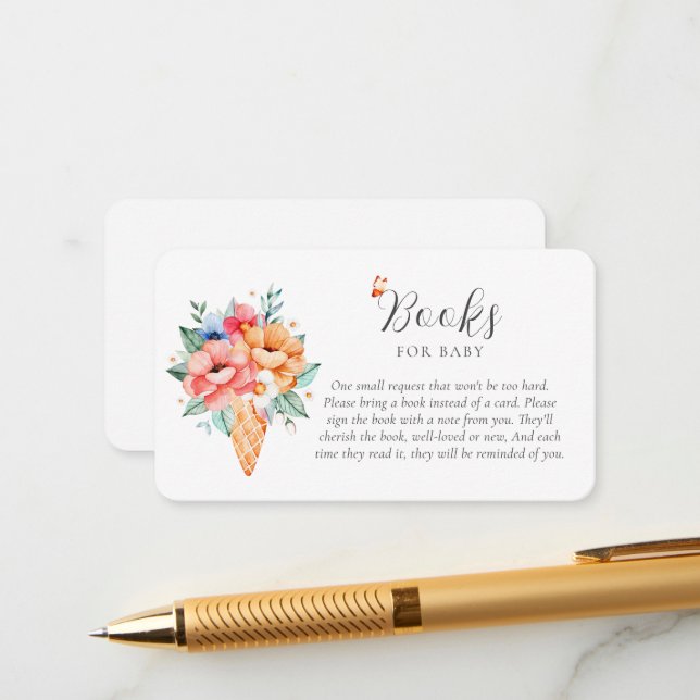 Ein kleines Croissant Bücher für das Baby Begleitkarte (Vorderseite/Rückseite Beispiel)