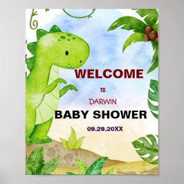 Ein kleines Dino hatcht bald! Babyparty Poster
