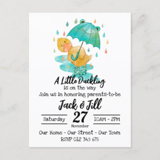 Ein kleines Duckling ist auf dem Weg zur Einladung Postkarte