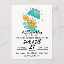 Ein kleines Duckling ist auf dem Weg zur Einladung Postkarte