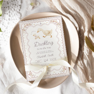 Ein kleines Entlein ist auf dem Weg Baby Shower Einladung