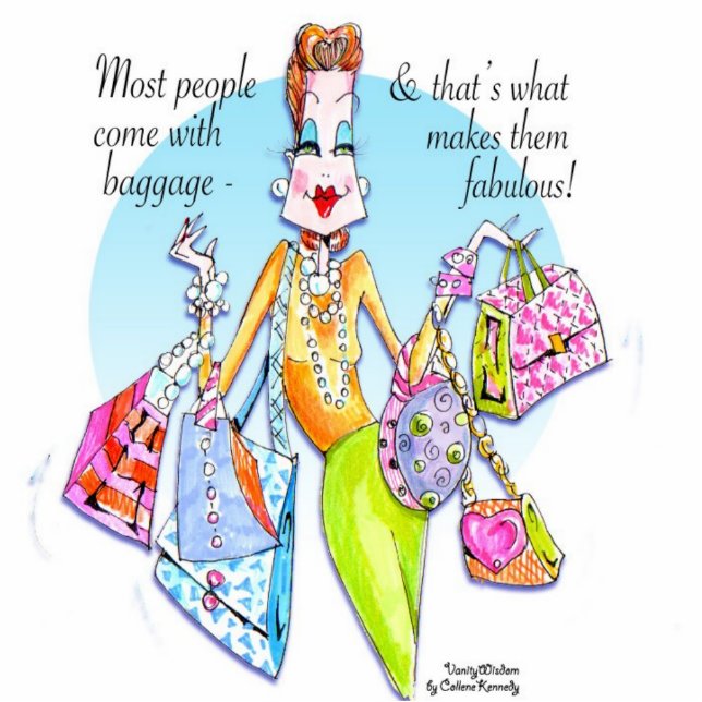 Ein kleines Fab Gepäck! Freistehende Fotoskulptur (Vorne)