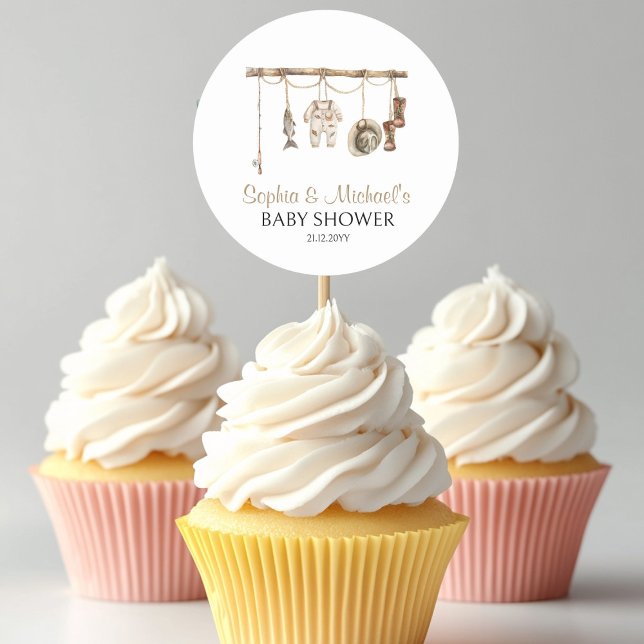 Ein kleines Fisherman Baby Duschkuchen Topf Runder Aufkleber (Von Creator hochgeladen)