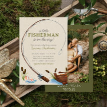 Ein kleines Fisherman Watercolor Foto Baby Dusche