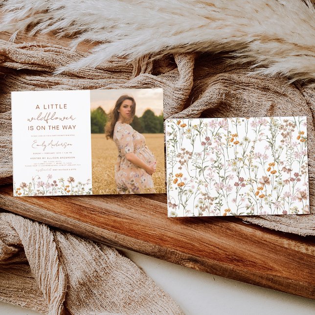 Ein kleines Foto mit Wildblume, Baby Duschgarten Einladung (Von Creator hochgeladen)