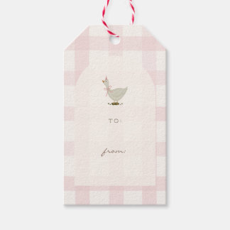 Ein kleines Gänse-Rosa Geschenkanhänger