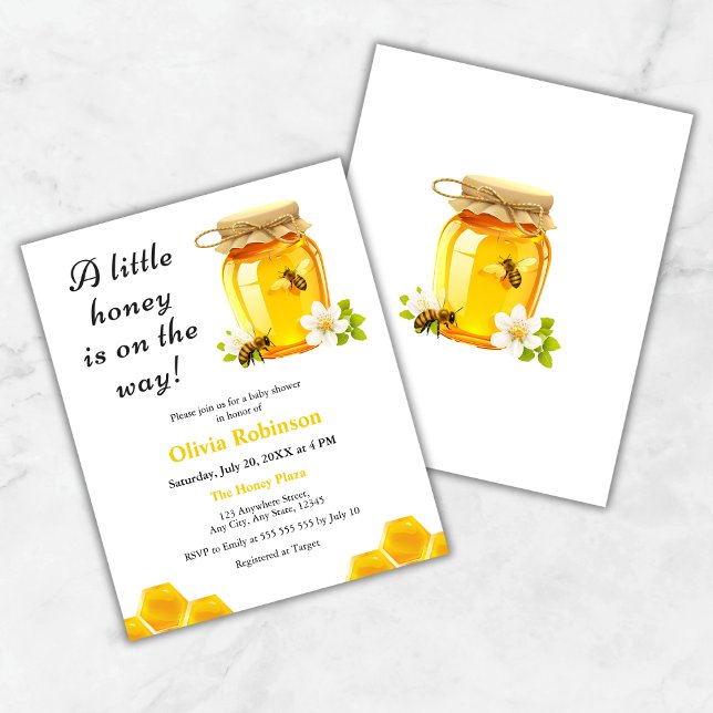 Ein kleines Honey Bee Baby Dusche Einladung (Budget A Little Honey is on the Way Bee Baby Shower Invitation  )