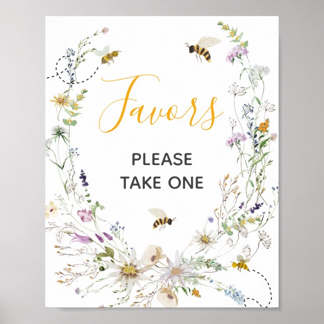 Ein kleines Honey Bee Wildblume Baby Duwer Liebhab Poster (Vorne)