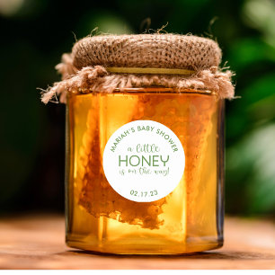 Ein kleines Honey Green Baby Dusche Honey Runder Aufkleber