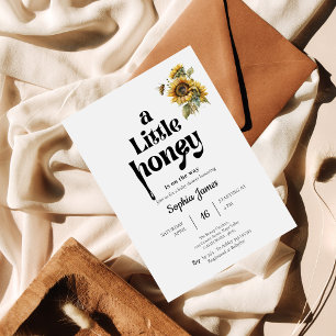 Ein kleines Honigbaby Dusche Aquarellsonnenblume Einladung