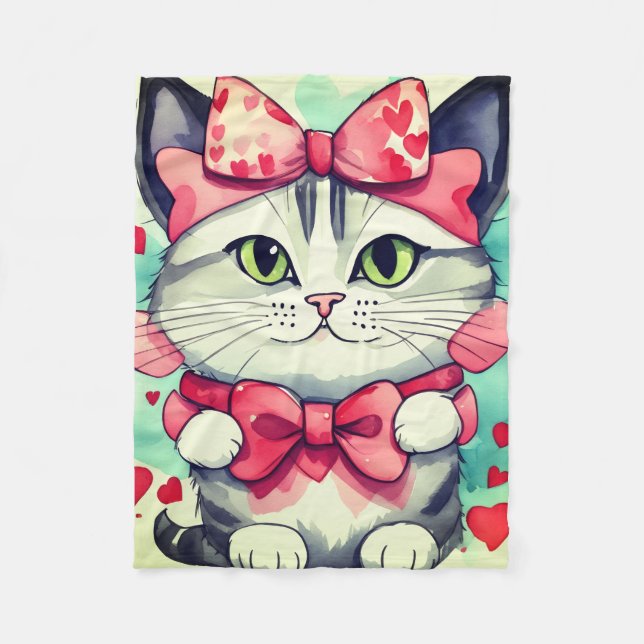 Ein kleines Katzenliebe-Flanelldecke Fleecedecke (Vorderseite)