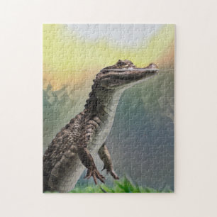 Ein kleines Krokodil im Schieferboden Puzzle