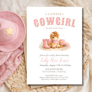 Ein kleines Kuhmädchen ist auf dem Weg Baby Shower Einladung