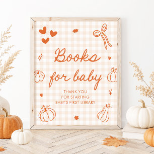 Ein kleines Kürbis-Baby-Shower-Bücher-für-Baby-Spi Poster