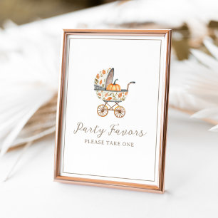 Ein kleines Kürbis-Baby-Shower-Partygeschenke-Schi Poster