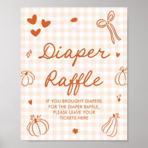 Ein kleines Kürbis-Baby-Shower-Windel-Raffle-Spiel Poster