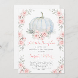 Ein kleines Kürbis rosa Herbstmädchen Einladung