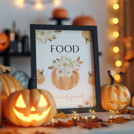 Ein kleines Kürbisfallen Babyduschzeichen Sockelschild