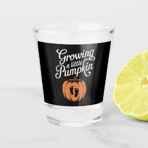 Ein kleines Kürbiskind wird groß - Herbstschwanger Schnapsglas