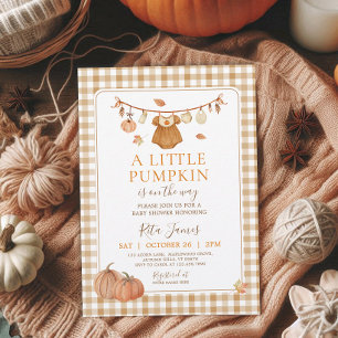 Ein kleines Kürbismädchen Baby Shower Herbst Einladung