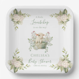 Ein kleines Lambchop-Baby-Duschkopf Pappteller