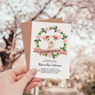 Ein kleines Lamm ist auf dem Weg zur Babydusche Einladung