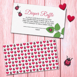 Ein kleines Liebeskäfer-Ladybug-Windel-Raffle Begleitkarte