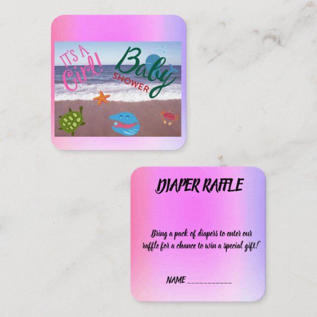 Ein kleines Mädchen unterwegs: Ozeanabenteuer Begleitkarte (Vorne/Hinten)