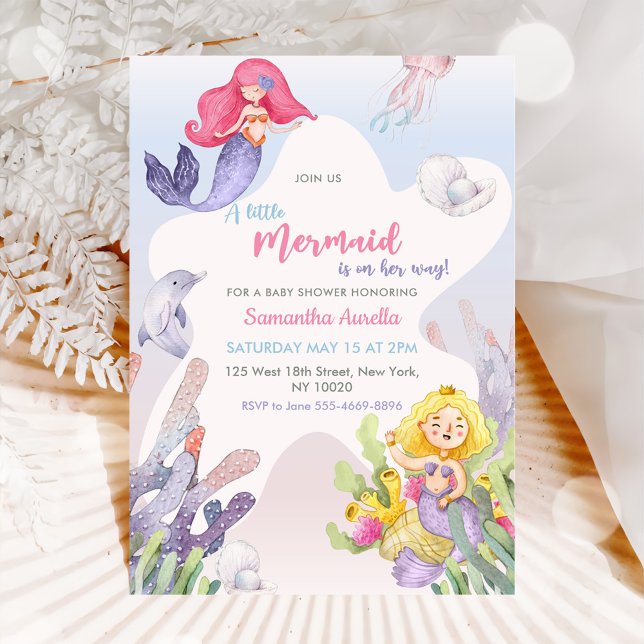 Ein kleines Mermaid Baby Dusche Mermaid Party Einladung (Von Creator hochgeladen)