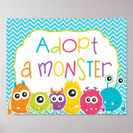 Ein kleines Monster Geburtstag Adoptierte ein Mons Poster