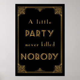 ein kleines Party-Gatsby inspiriert Hochzeitszeich Poster