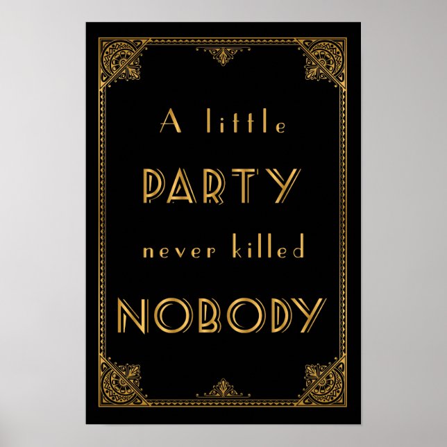 ein kleines Party-Gatsby inspiriert Hochzeitszeich Poster (Vorne)