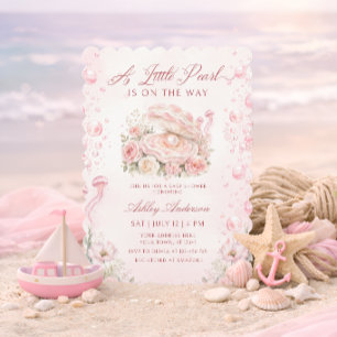 Ein kleines Perl-Mädchen Baby Shower Einladung