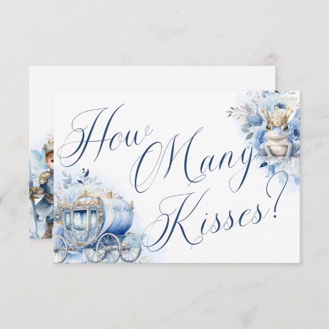 Ein kleines Prince Royal Blue Duwer Kisses Einladung (Vorne/Hinten)