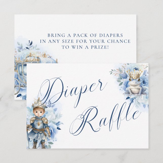 Ein kleines Prinz Royal Blue Duschdieger Raffle Einladung (Vorne/Hinten)
