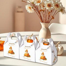 Ein kleines Pumpkin Autumn Girl Baby Shower Geschenkschachtel