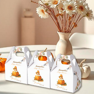 Ein kleines Pumpkin Autumn Girl Baby Shower Geschenkschachtel
