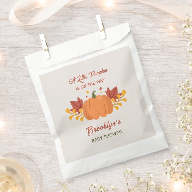 Ein kleines Pumpkin Baby Dusche Herbst Blätter Fal Geschenktütchen (Ausgeschnitten)
