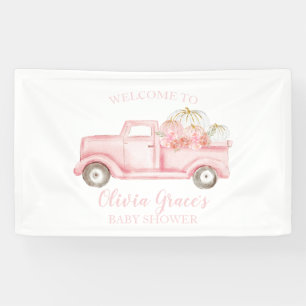 Ein kleines Pumpkin Baby Dusche rosa LKW-Banner Banner