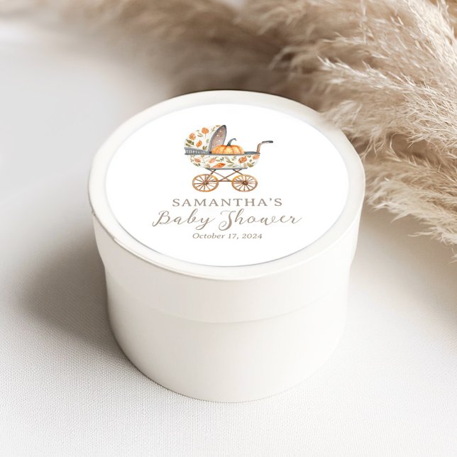 Ein kleines Pumpkin Baby Duschmittel bevorzugt Sti Runder Aufkleber (Von Creator hochgeladen)