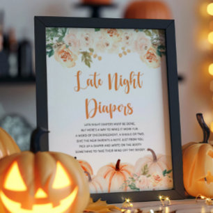 Ein kleines Pumpkin Baby Shower-Zeichen Poster
